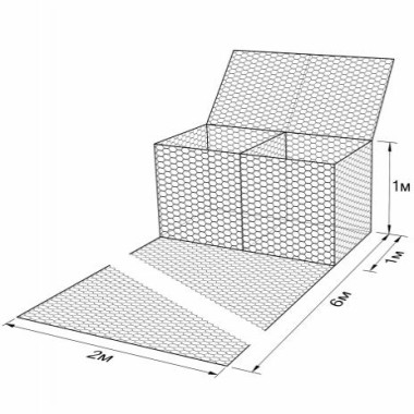 Габион ГСИ-КА-6,0х2,0х1,0-С80-2,7-Ц